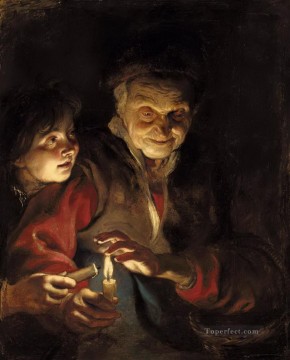 Escena nocturna 1617 Peter Paul Rubens Pinturas al óleo